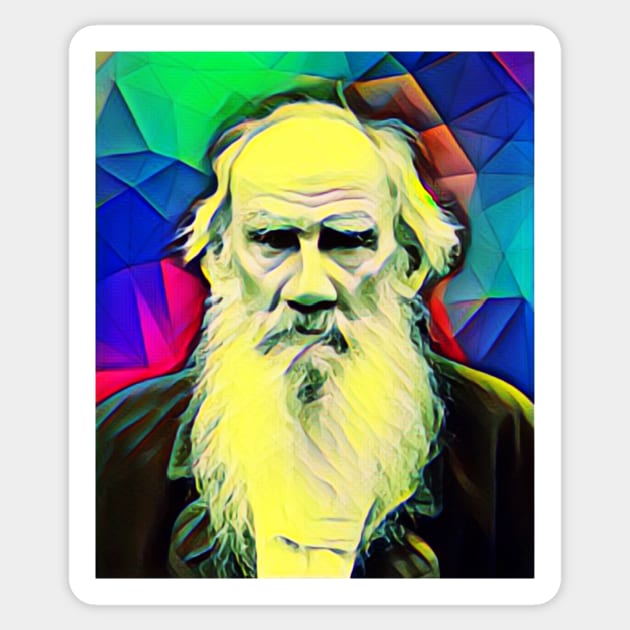 Leo Tolstoy Colourful Portrait | Leo Tolstoy Artwork 7 Sticker by JustLit